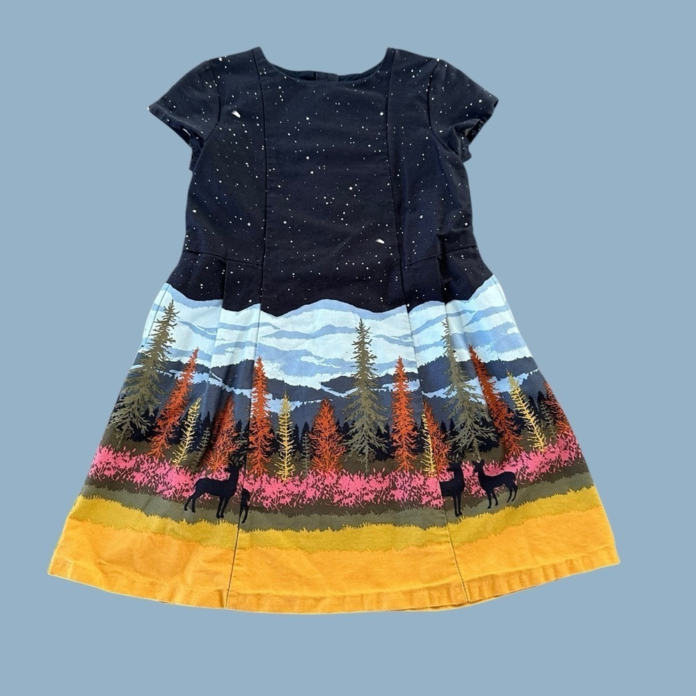 Osh Kosh Original Kids 5T Girls‎ Starry Night Dress Forest Mountain Fall School
